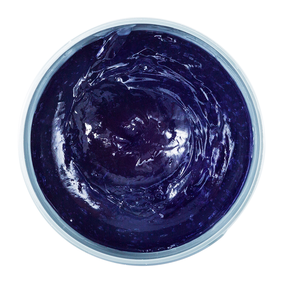 Johnny B. Control 16oz jar with lid open, revealing the purple colored gel
