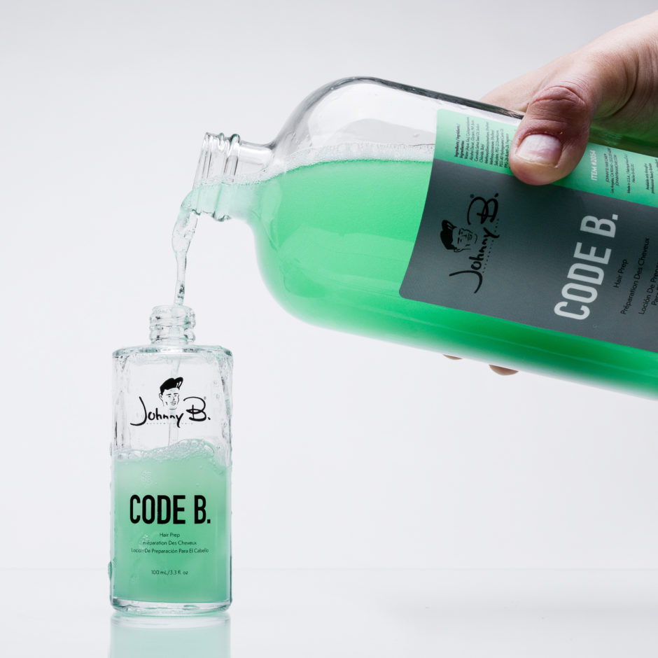 Code B. 32oz refilling product into 3.3oz jar