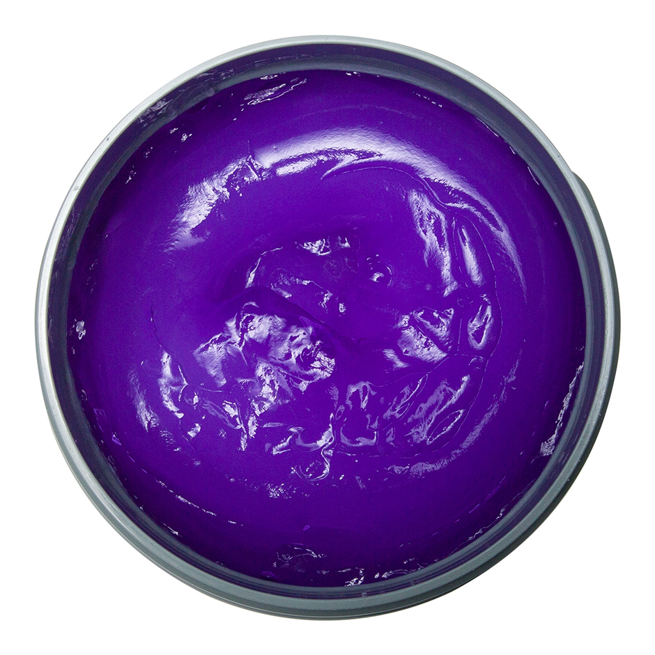 Johnny B. King Mode 12oz jar with lid open, revealing the purple colored gel