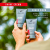 Shave Cream: intensely rich, high performance cream that prevents cuts. Shave Balm: soothes and refreshes with Witch Hazel to reduce bumps.