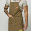 Front details of brown work apron