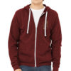 Johnny B. maroon hoodie sweater (front) with Johnny B. monogram on right chest