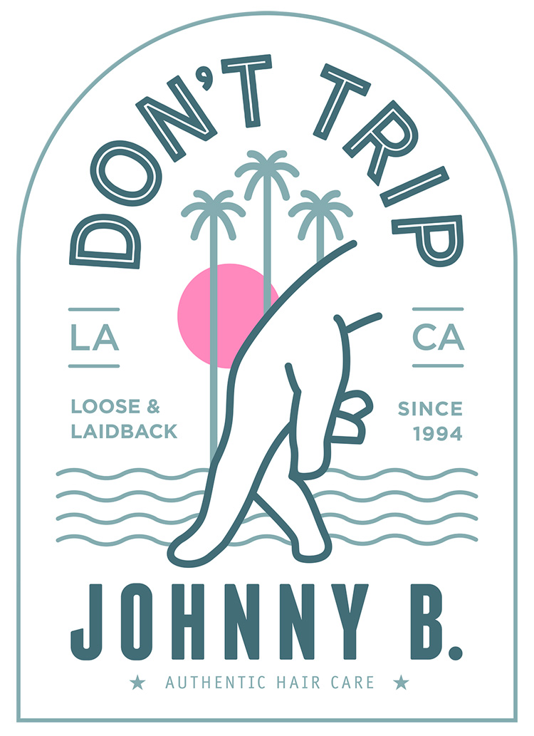 Don't Trip artwork in Teal, Pink, Jade, White