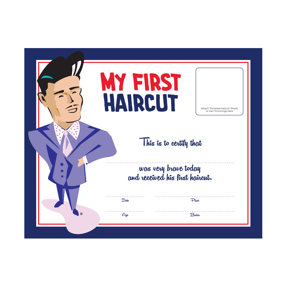 Johnny B. "My First Haircut" certificates